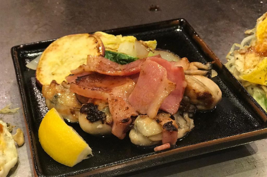 Things to do in Hiroshima Okonomi-mura bacon
