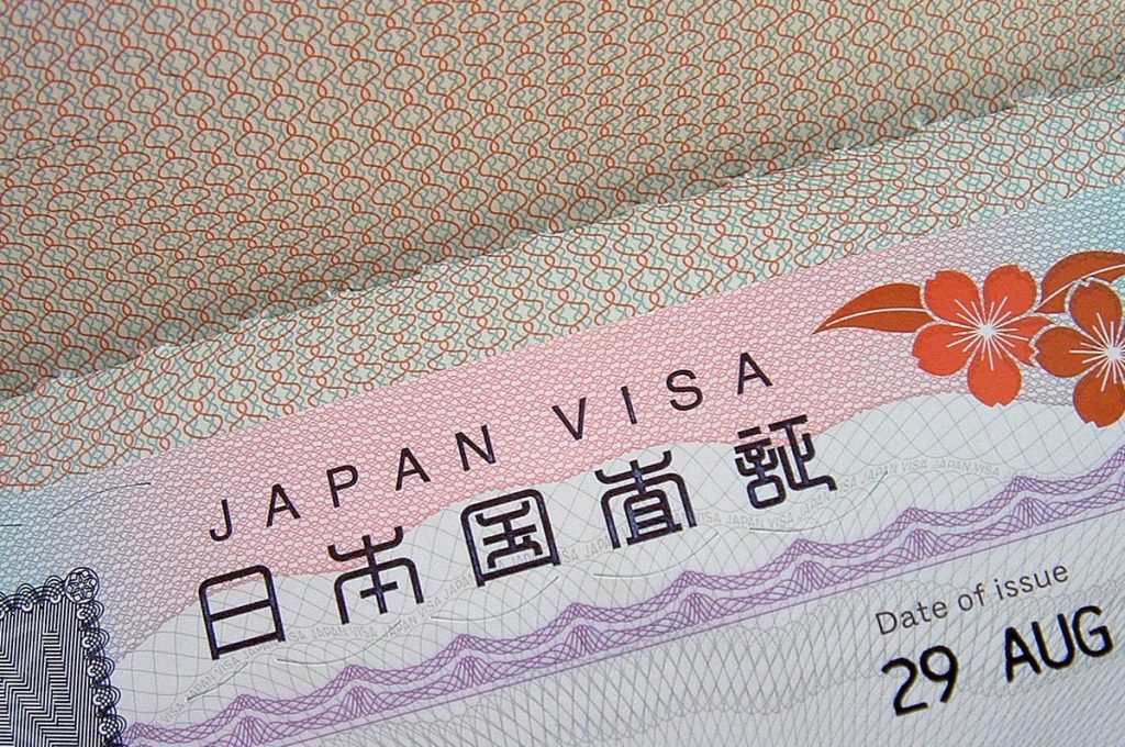 Working Holiday Visa Japan Passport Page