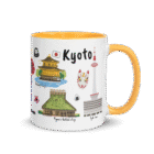 Kyoto city mug inspired by Starbucks Japan series, featuring temples, torii gates, and traditional city design