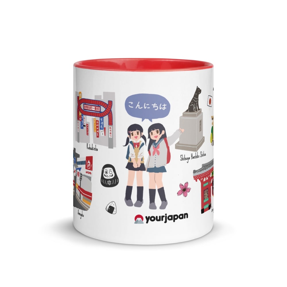 Tokyo skyline mug inspired by Starbucks Japan collection, with Mount Fuji and Tokyo Tower illustration